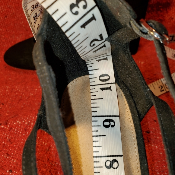 Christian Siriano vintage 2000s black faux suede block heel D'Orsay pump - Picture 5 of 12